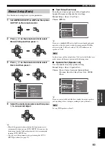 Preview for 85 page of Yamaha RX-V2600 Owner'S Manual