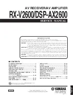 Preview for 1 page of Yamaha RX-V2600 Service Manual