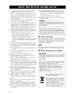 Предварительный просмотр 2 страницы Yamaha RX-V361 Owner'S Manual