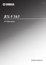 Yamaha RX V365 - AV Receiver Owner'S Manual preview