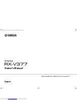 Yamaha RX-V377 Owner'S Manual предпросмотр