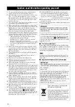 Preview for 2 page of Yamaha RX-V3800 - AV Receiver Owner'S Manual