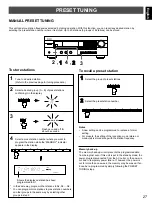 Preview for 27 page of Yamaha RX-V395RDS Owner'S Manual