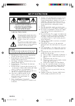 Предварительный просмотр 2 страницы Yamaha RX-V420 Owner'S Manual