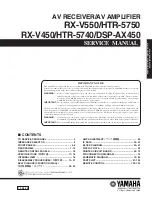 Preview for 1 page of Yamaha RX-V450 Service Manual