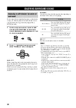 Preview for 44 page of Yamaha RX-V459 - AV Receiver - 6.1 Channel Owner'S Manual