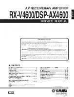 Предварительный просмотр 1 страницы Yamaha RX-V4600/DSP Service Manual