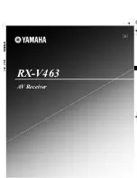 Preview for 1 page of Yamaha RX V463 - AV Receiver Owner'S Manual