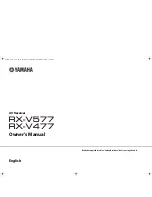 Preview for 1 page of Yamaha RX-V477 Owner'S Manual