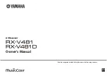 Preview for 1 page of Yamaha RX-V481 Owner'S Manual