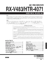 Предварительный просмотр 1 страницы Yamaha RX-V483/HTR-4071 Service Manual