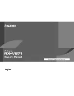 Yamaha RX-V571 Owner'S Manual preview