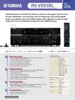 Preview for 1 page of Yamaha RX-V663BL Specifications