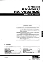 Предварительный просмотр 1 страницы Yamaha RX-V692 Service Manual