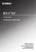 Preview for 1 page of Yamaha RX-V765BL Owner'S Manual