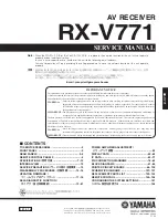 Preview for 1 page of Yamaha RX-V771 Service Manual