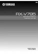 Yamaha RX-V795 Owner'S Manual preview