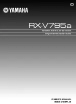 Yamaha RX-V795a Owner'S Manual preview