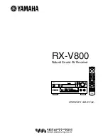 Yamaha RX-V800 Owner'S Manual preview