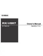 Preview for 1 page of Yamaha RX-V867 Owner'S Manual