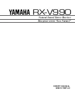 Предварительный просмотр 1 страницы Yamaha RX-V990 Owner'S Manual