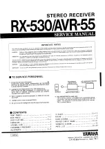 Preview for 1 page of Yamaha RX530/AVR55 Service Manual