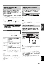 Preview for 47 page of Yamaha RXV1800BL Owner'S Manual