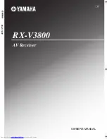 Yamaha RXV3800BL Owner'S Manual preview