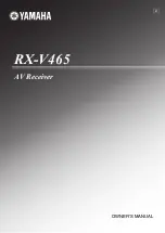 Yamaha RXV465 - RX AV Receiver Owner'S Manual preview