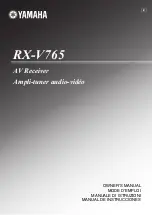 Yamaha RXV765 - RX AV Receiver Owner'S Manual preview