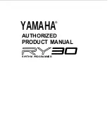 Yamaha RY30 Authorized Product Manual preview