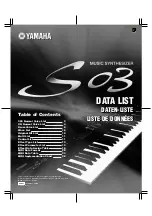 Предварительный просмотр 1 страницы Yamaha S-03SL Data List