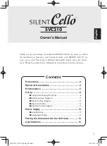 Yamaha SILENT Cello SVC-210SK Owner'S Manual предпросмотр