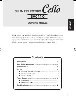 Предварительный просмотр 1 страницы Yamaha Silent Cello SVC110 Owner'S Manual