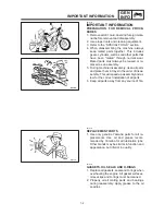 Предварительный просмотр 12 страницы Yamaha SR125 1997 Service Manual