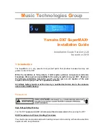 Preview for 1 page of Yamaha SuperMAX+ Installation Manual