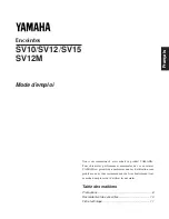 Preview for 2 page of Yamaha SV12M (French) Mode D'Emploi