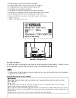 Предварительный просмотр 2 страницы Yamaha SWK-W10 Owner'S Manual