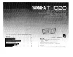 Предварительный просмотр 1 страницы Yamaha T-1020 Owner'S Manual