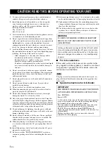 Предварительный просмотр 2 страницы Yamaha T-D500 Owner'S Manual