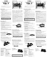 Preview for 2 page of Yamaha TD-1 Owner'S Manual