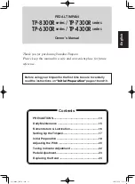 Preview for 2 page of Yamaha TP-4300R series Owner'S Manual