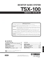 Preview for 1 page of Yamaha TSX-100 Service Manual