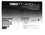 Preview for 1 page of Yamaha TT-400 Owner'S Manual