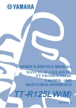 Yamaha TT-R125(M) Owner'S Service Manual preview