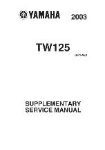 Preview for 1 page of Yamaha TW125 2003 Supplementary Service Manual