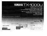 Предварительный просмотр 1 страницы Yamaha TX-1000 Owner'S Manual