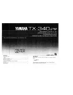 Yamaha TX-340 RS Owner'S Manual preview