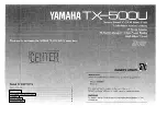 Предварительный просмотр 1 страницы Yamaha TX-500U Owner'S Manual