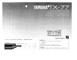 Yamaha TX-77 Owner'S Manual preview